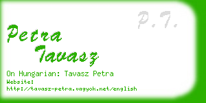 petra tavasz business card